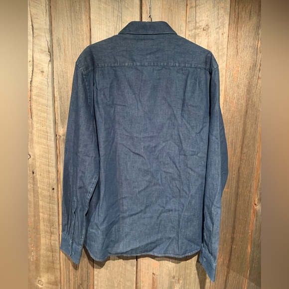 NWT Black Brown 1826 Dark Wash Denim Button Shirt - Picture 2 of 8